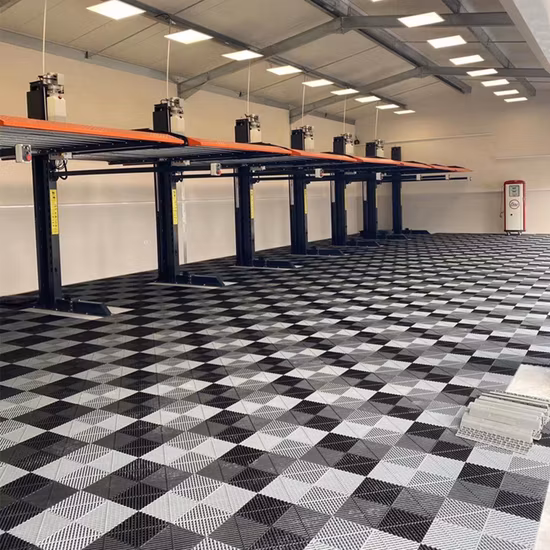 Revêtement de sol à lamelles en plastique en gros/ revêtement de sol en plastique de moulage par injection/ revêtement de sol à lamelles personnalisé pour salle de bureau/ garage